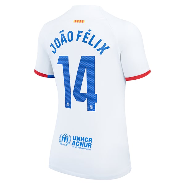 Jo?o F¨¦lix Barcelona Nike Women's 2023/24 Away Stadium Replica Player Jersey - White - Image 3