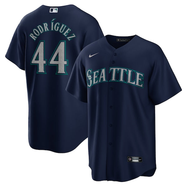 Julio Rodriguez Seattle Mariners Nike Official Replica Player Jersey - Navy/Aqua/White - Image 2