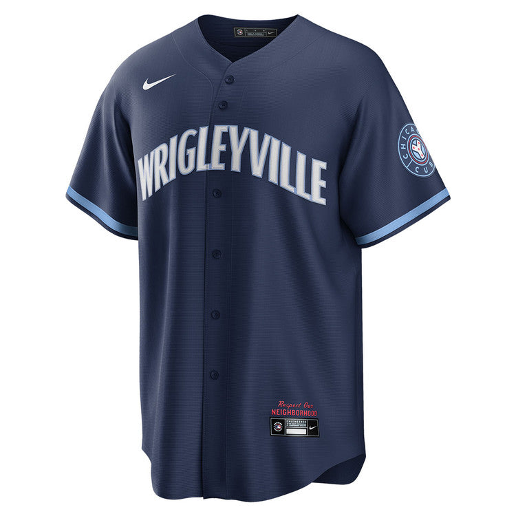 Pete Crow-Armstrong Chicago Cubs Nike City Connect Player Jersey - Navy - Image 2