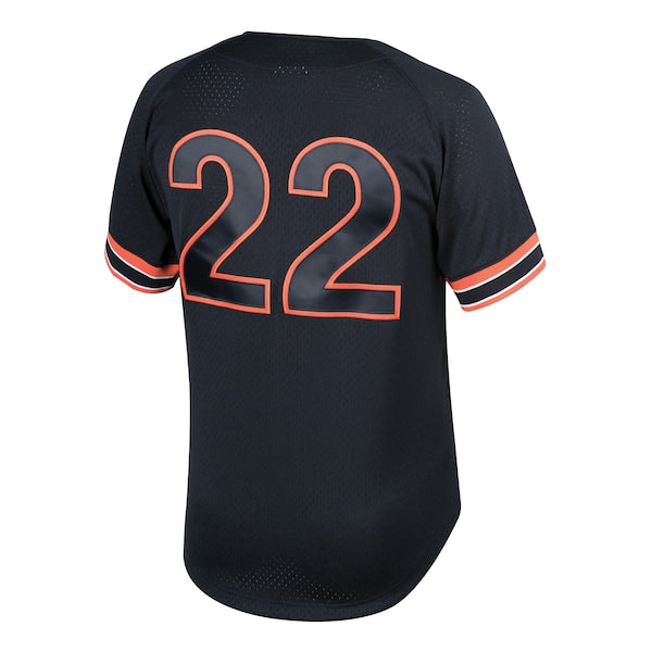 Will Clark San Francisco Giants Cooperstown Collection Mesh Batting Practice Button-Up Jersey? - Black - Image 3