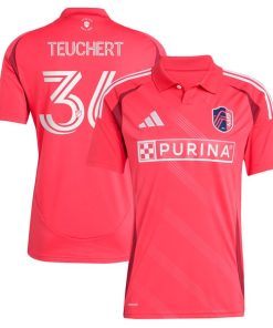 Cedric Teuchert St. Louis City SC adidas 2025 Forever CITY Red Replica Player Jersey - Pink