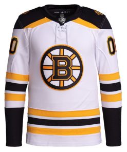 Alternative view of Boston Bruins adidas  Away  Primegreen Authentic Custom Jersey - White