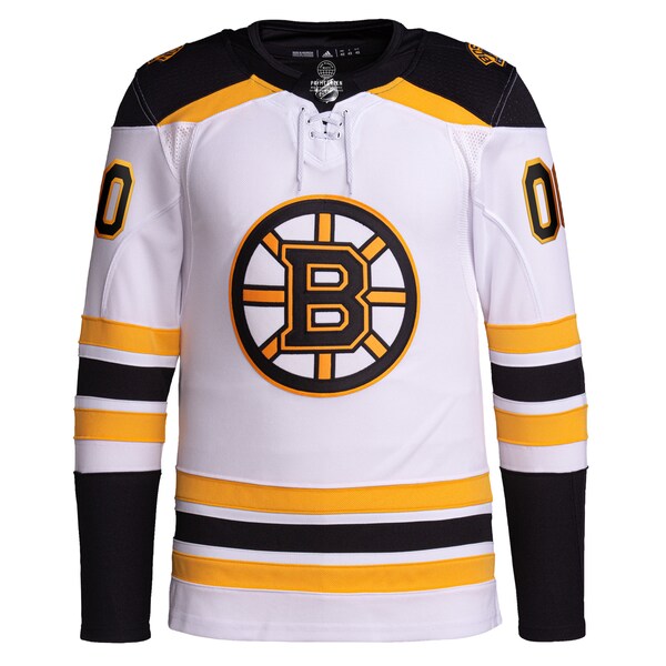 Boston Bruins adidas Away Primegreen Authentic Custom Jersey - White - Image 2