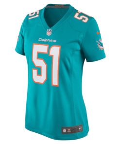 Alternative view of David Long Jr. Miami Dolphins Nike Women's Game Jersey - Aqua