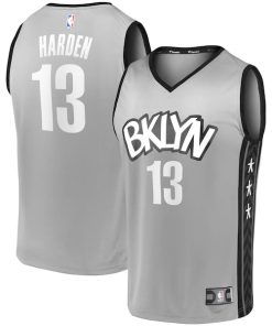 James Harden Brooklyn Nets  Fast Break Replica Jersey Charcoal - Statement Edition/White