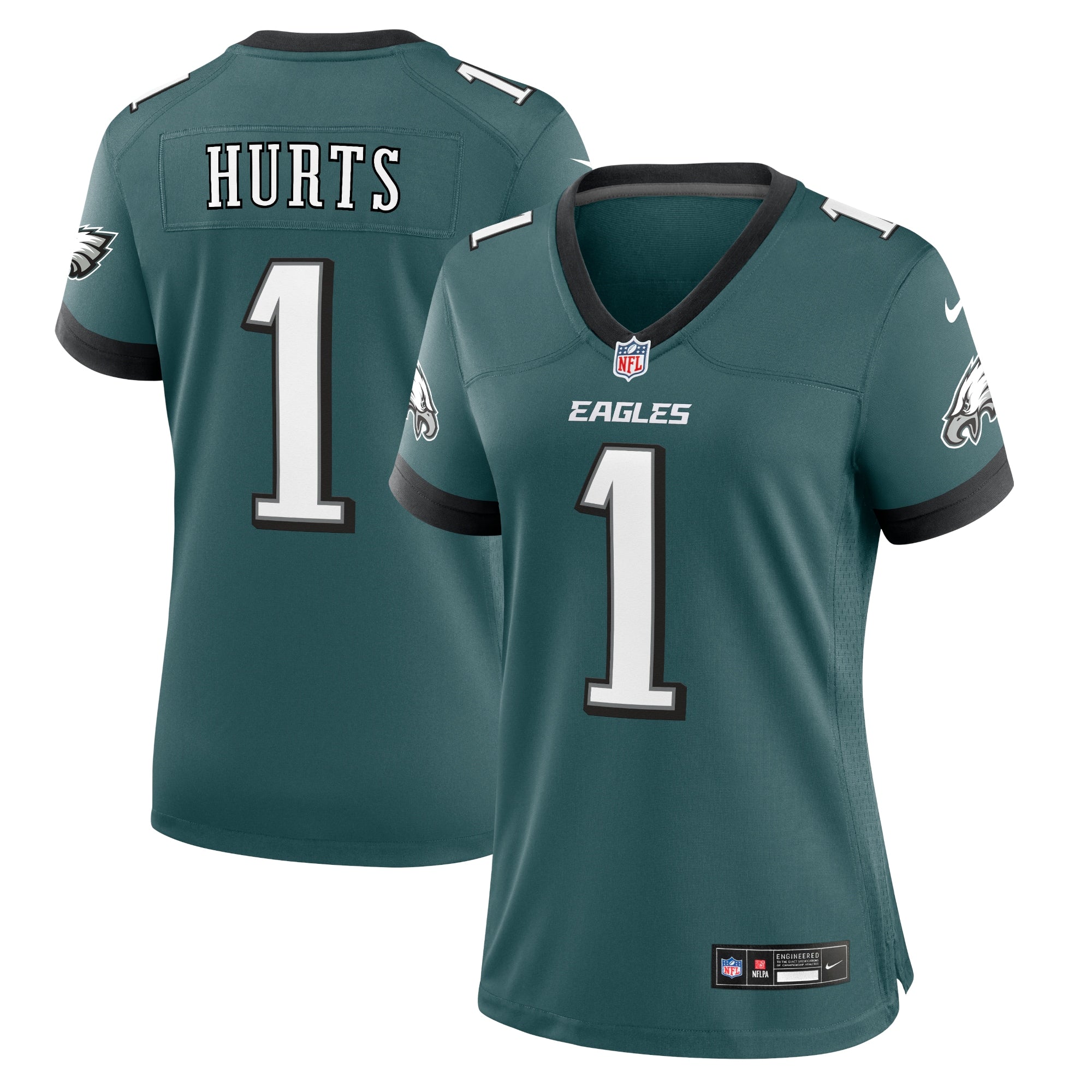 Jalen Hurts Philadelphia Eagles Women's Nike Game Jersey - White/Black/Green/Kelly Green - Image 10