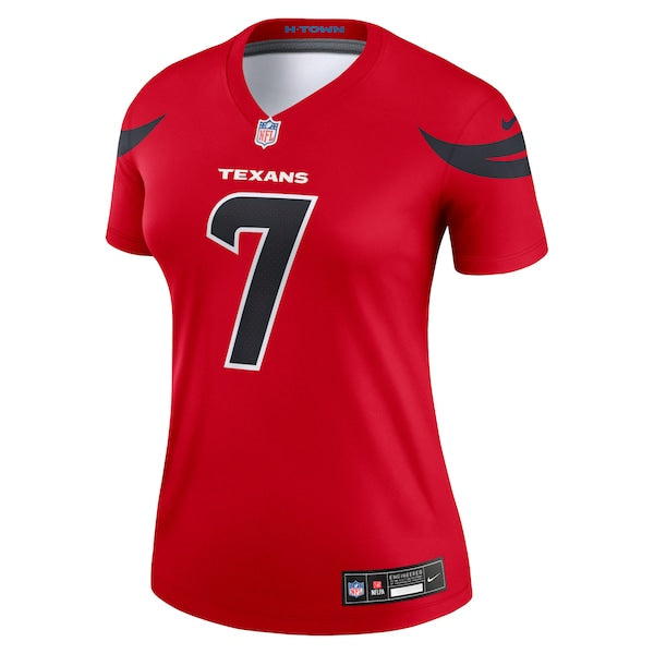 C.J. Stroud Houston Texans Nike Women's Alternate Legend Player Performance Top - Red/Navy - Image 3