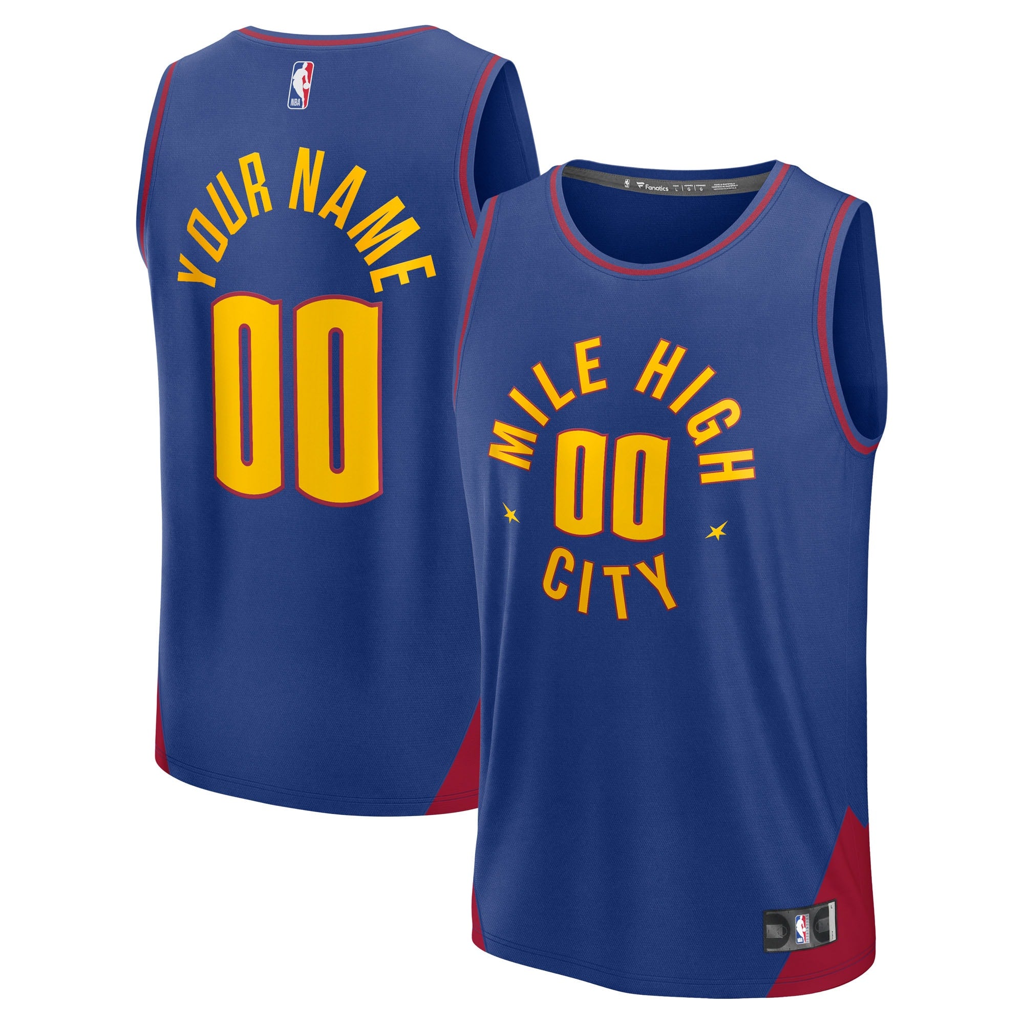 Denver Nuggets Youth Fast Break Custom Replica Jersey - Navy - Icon Edition/Blue - Image 6