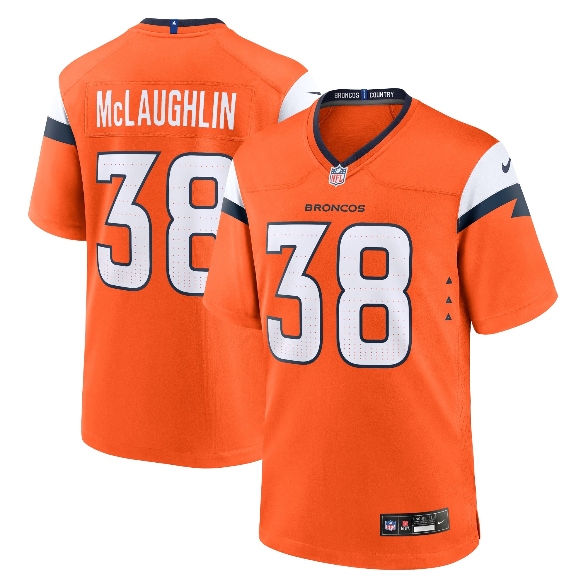 Jaleel McLaughlin Denver Broncos Nike Alternate Game Jersey - Navy/White/Orange - Image 5