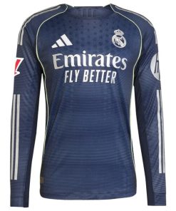 Alternative view of Jude Bellingham Los Merengues adidas 2025/26 Away Authentic Long Sleeve Player Jersey - Blue