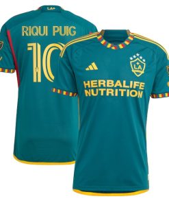 Alternative view of Riqui Puig LA Galaxy adidas 2024 LA Kit Authentic Player Jersey - Green/White