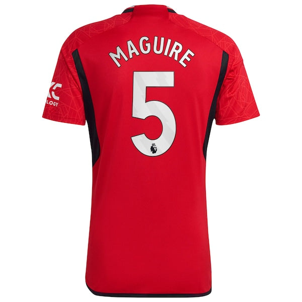 Harry Maguire Manchester United adidas 2023/24 Home Replica Player Jersey - Red/Green - Image 4