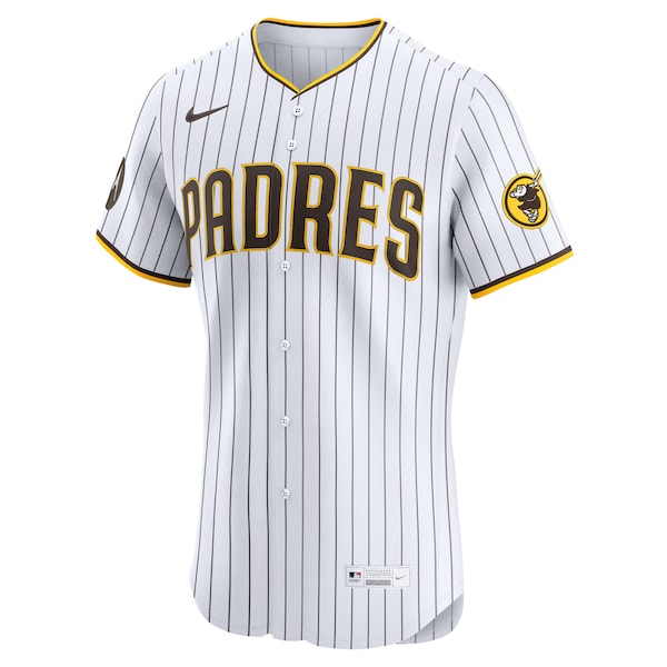 San Diego Padres Nike Home Elite Sponsor Patch Custom Jersey - White - Image 2