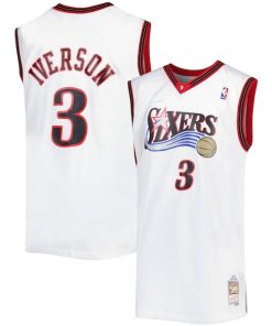 Alternative view of Allen Iverson Philadelphia 76ers Big & Tall Hardwood Classics 1996/97 Swingman Jersey - White/Black/Red/Royal