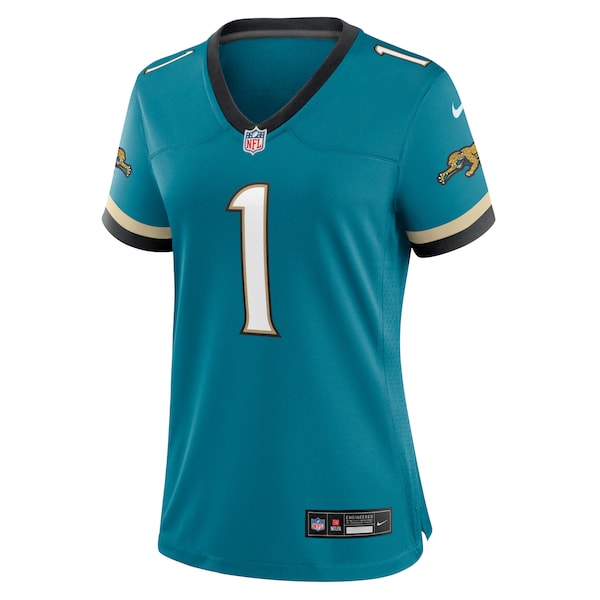 Travis Etienne Jr Jacksonville Jaguars Nike Women's Prowler Throwback Game Jersey - Teal - Image 2