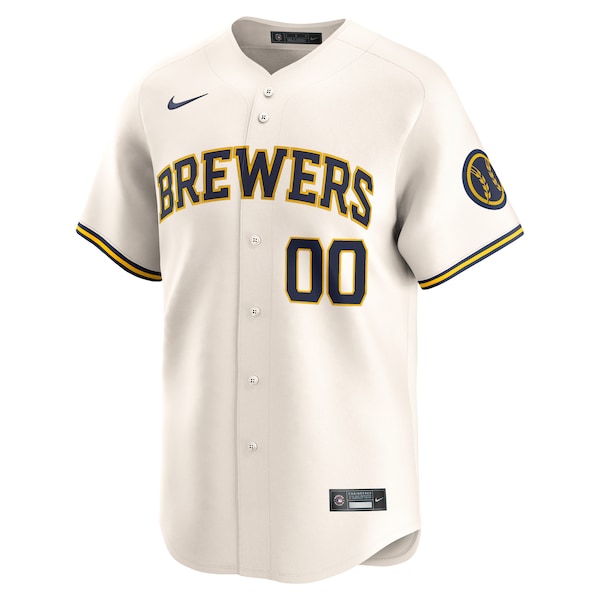 Milwaukee Brewers Nike Home Limited Custom Jersey - Cream - Image 2