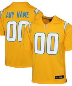 Los Angeles Chargers Nike Youth Alternate Charger Power Game Custom Jersey - Gold/Navy