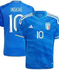 Lorenzo Insigne Italy National Team adidas Youth 2023 Home Replica Jersey - Blue