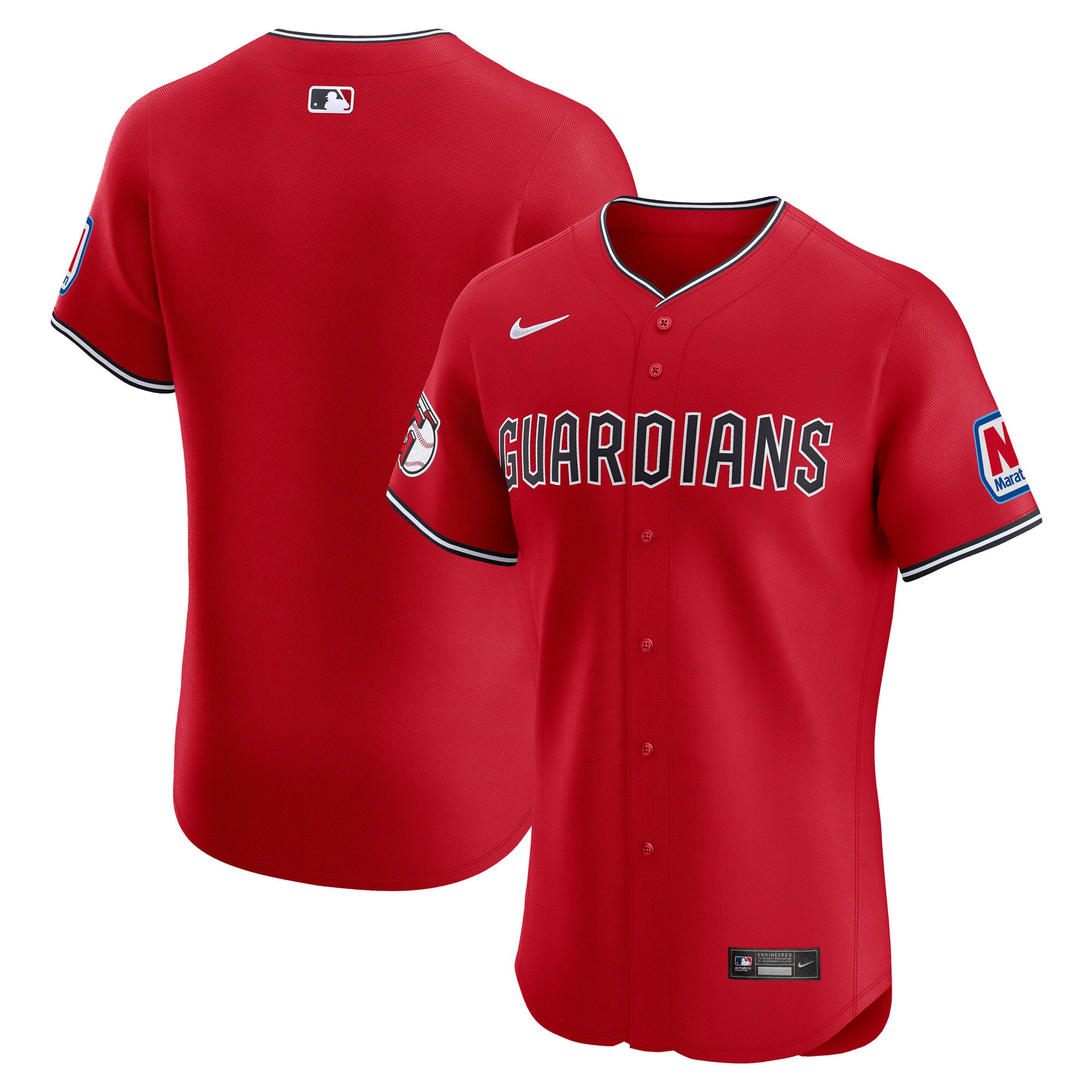 Cleveland Guardians Nike Home Elite Jersey - White/Red - Image 5