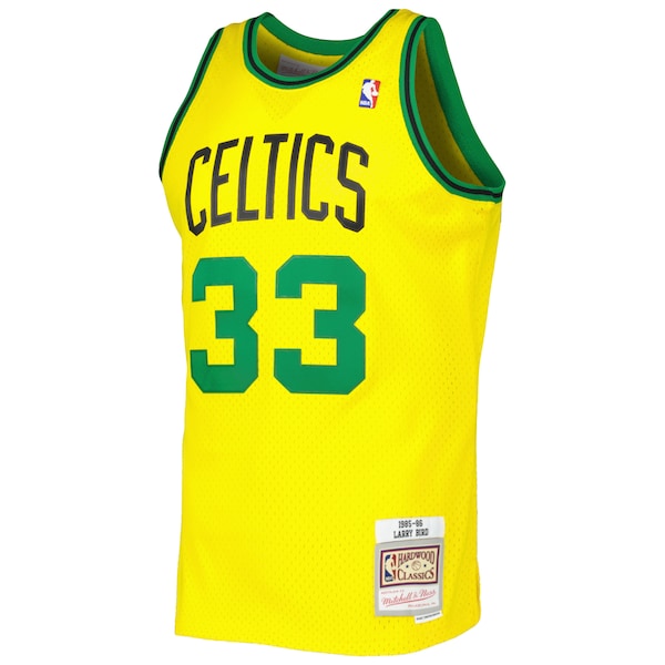 Larry Bird Boston Celtics 1985-86 Hardwood Classics Reload 3.0 Swingman Jersey - Gold - Image 2