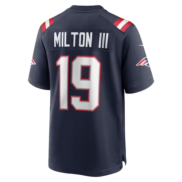 Joe Milton III New England Patriots Nike Game Jersey - Navy - Image 3