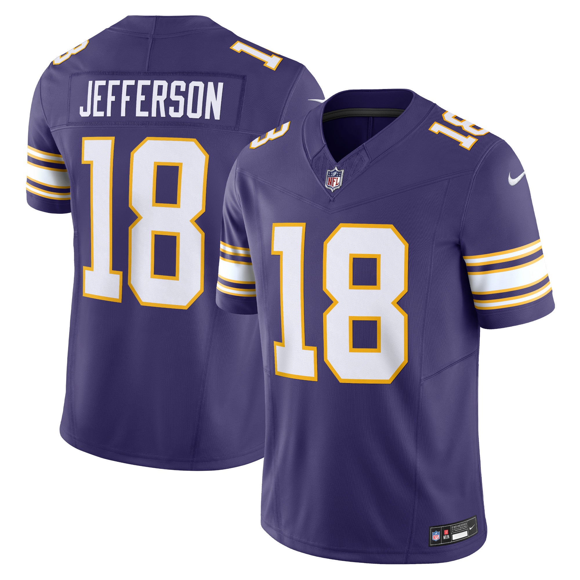 Justin Jefferson Minnesota Vikings Nike Vapor F.U.S.E. Limited Jersey - White/Purple - Image 6