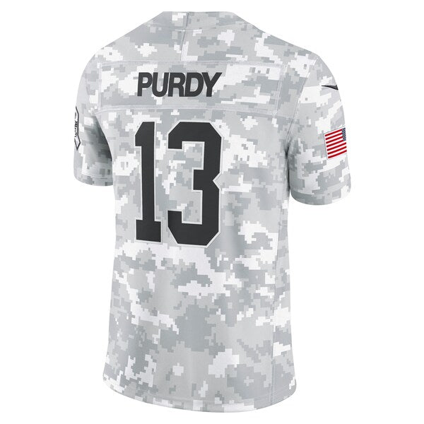 Brock Purdy San Francisco 49ers Nike 2024 Salute to Service Limited Jersey - Arctic Camo - Image 3