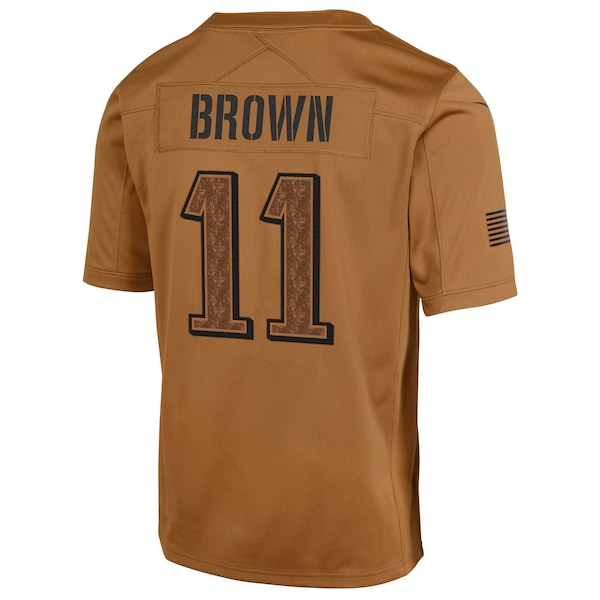 A.J. Brown Philadelphia Eagles Nike Youth 2023 Salute To Service Limited Jersey - Brown - Image 3