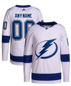 Tampa Bay Lightning adidas  Away  Primegreen Authentic Custom Jersey - White