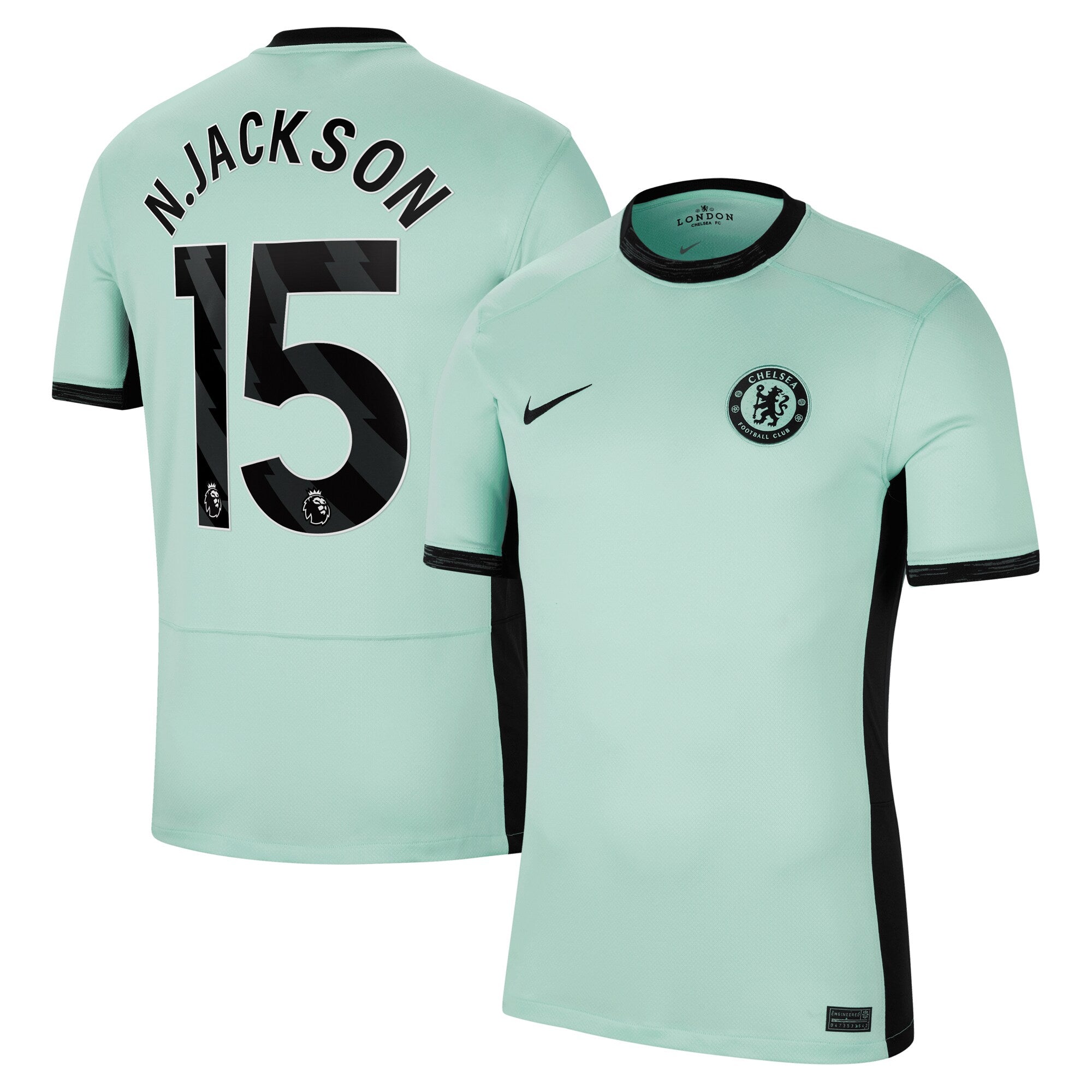 Nicolas Jackson Chelsea Nike 2023/24 Home Stadium Replica Jersey - Blue/Mint/Navy - Image 5