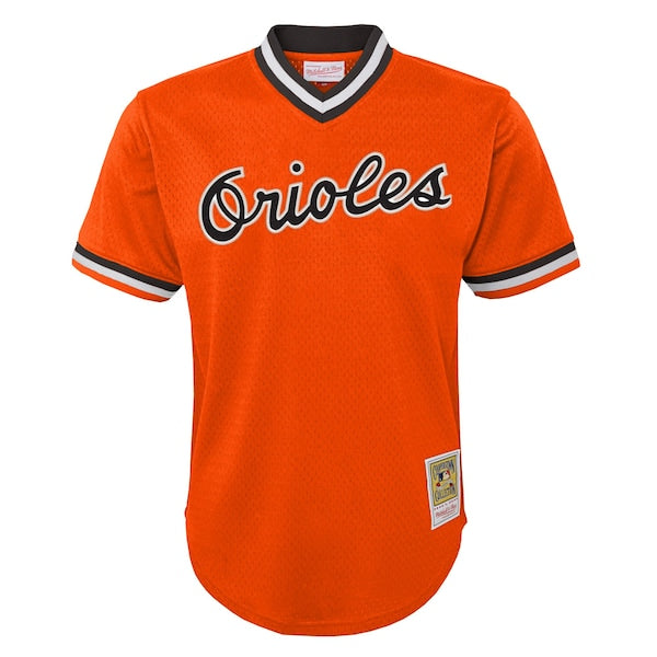 Cal Ripken Jr. Baltimore Orioles Youth Cooperstown Collection?Mesh Batting Practice Jersey - Orange - Image 2