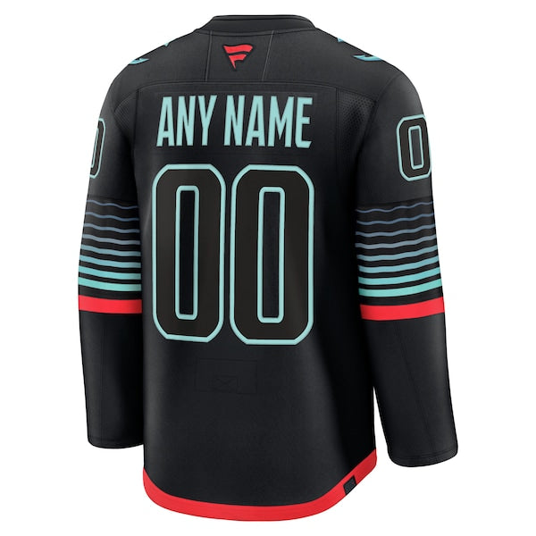 Seattle Kraken Alternate Premium Custom Jersey - Black/Navy/White - Image 4