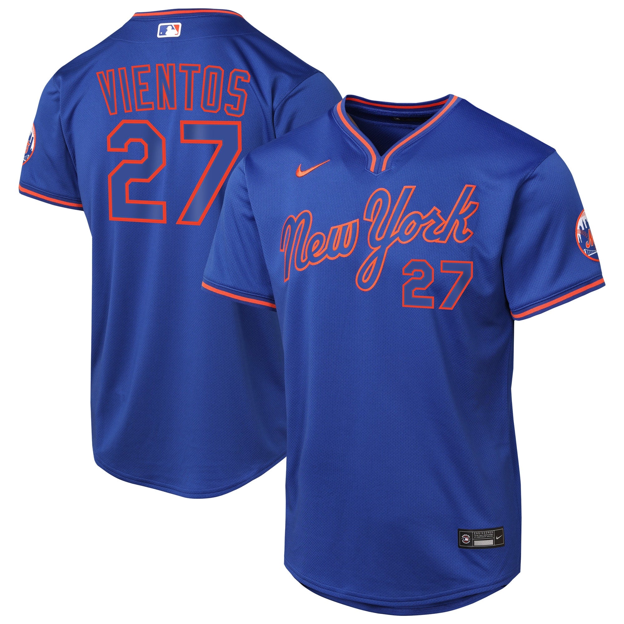 Mark Vientos New York Mets Nike Youth Road Limited Jersey?ยจC Gray/Royal - Image 5