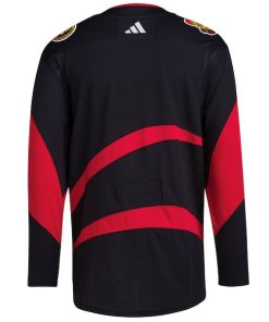 Alternative view of Ottawa Senators adidas Reverse Retro 2.0 Authentic Blank Jersey - Black