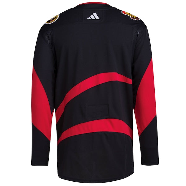 Ottawa Senators adidas Reverse Retro 2.0 Authentic Blank Jersey - Black - Image 2