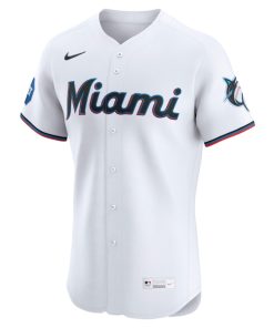 Alternative view of Miami Marlins Nike Home Elite Jersey - White