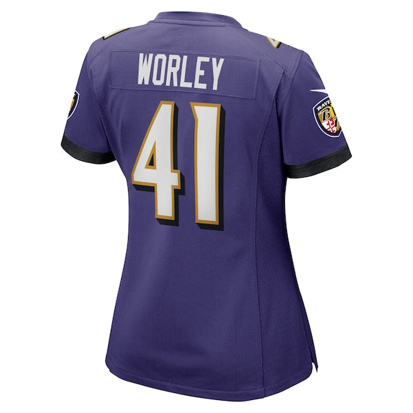 Daryl Worley Baltimore Ravens Nike Women's Game Player Jersey - Purple - Image 3