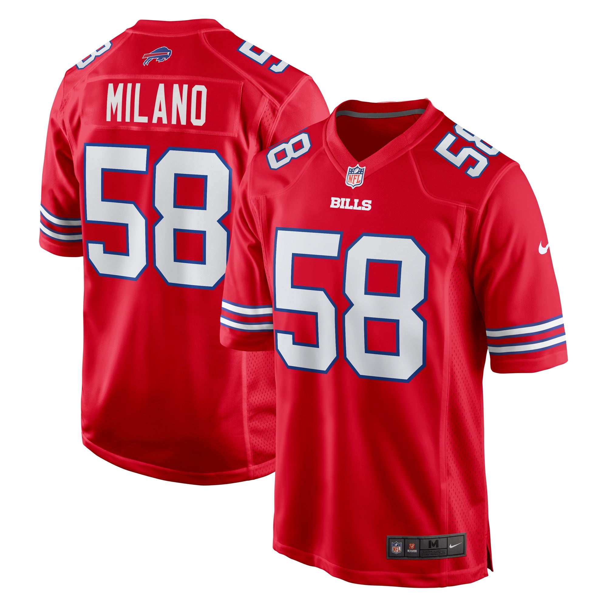 Matt Milano Buffalo Bills Nike Game Player Jersey - Royal/Red - Image 3