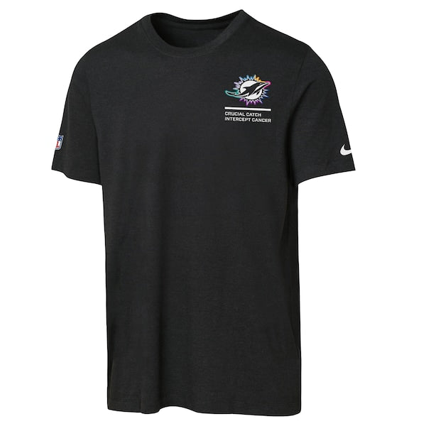 Miami Dolphins Nike Youth 2025 NFL Crucial Catch Tri-Blend Dri-FIT T-Shirt - Black - Image 2