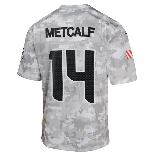 DK Metcalf Seattle Seahawks Nike Youth 2024 Salute to Service Game Jersey - Arctic Camo - Image 3