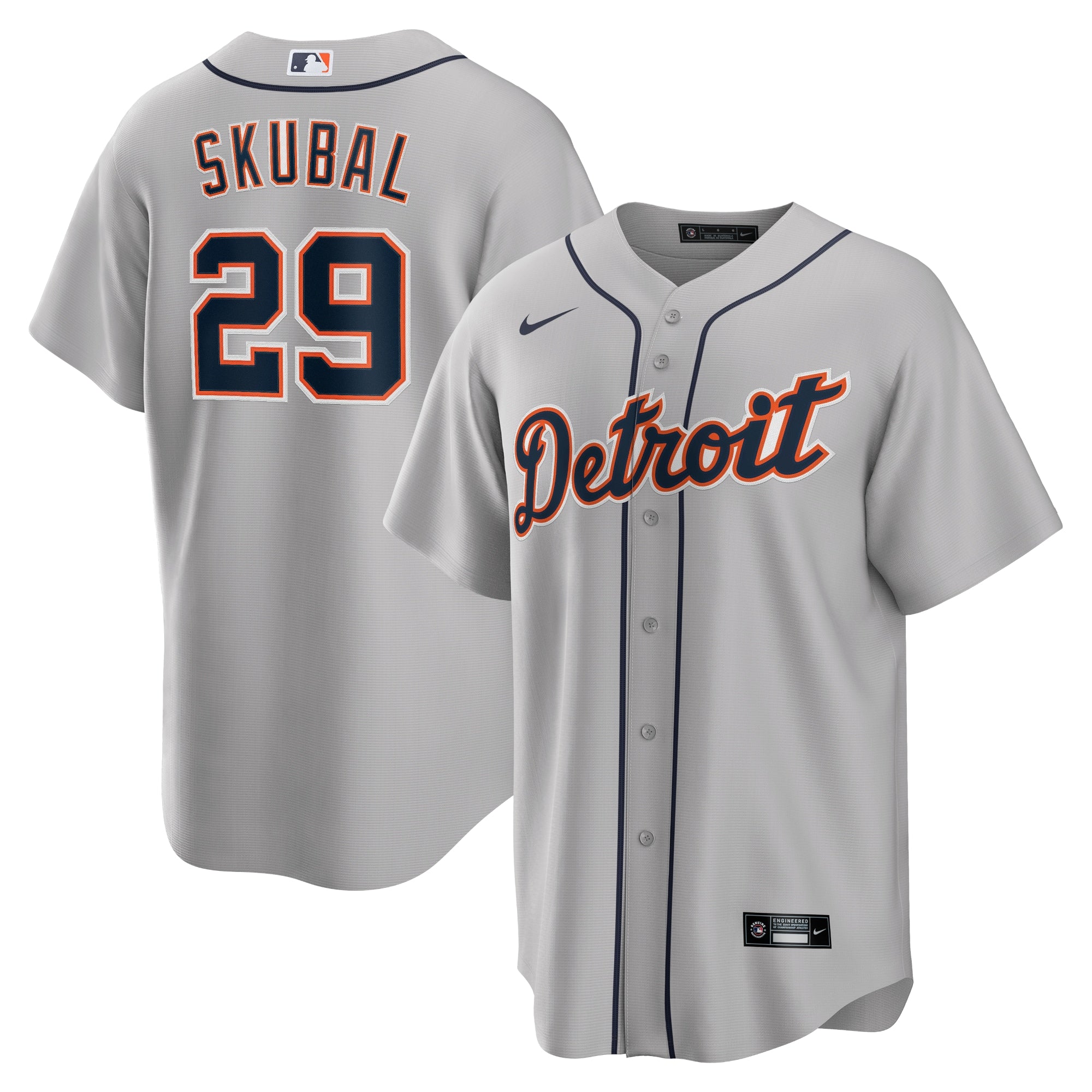 Tarik Skubal Detroit Tigers Nike Home Replica Jersey - White/Gray - Image 6