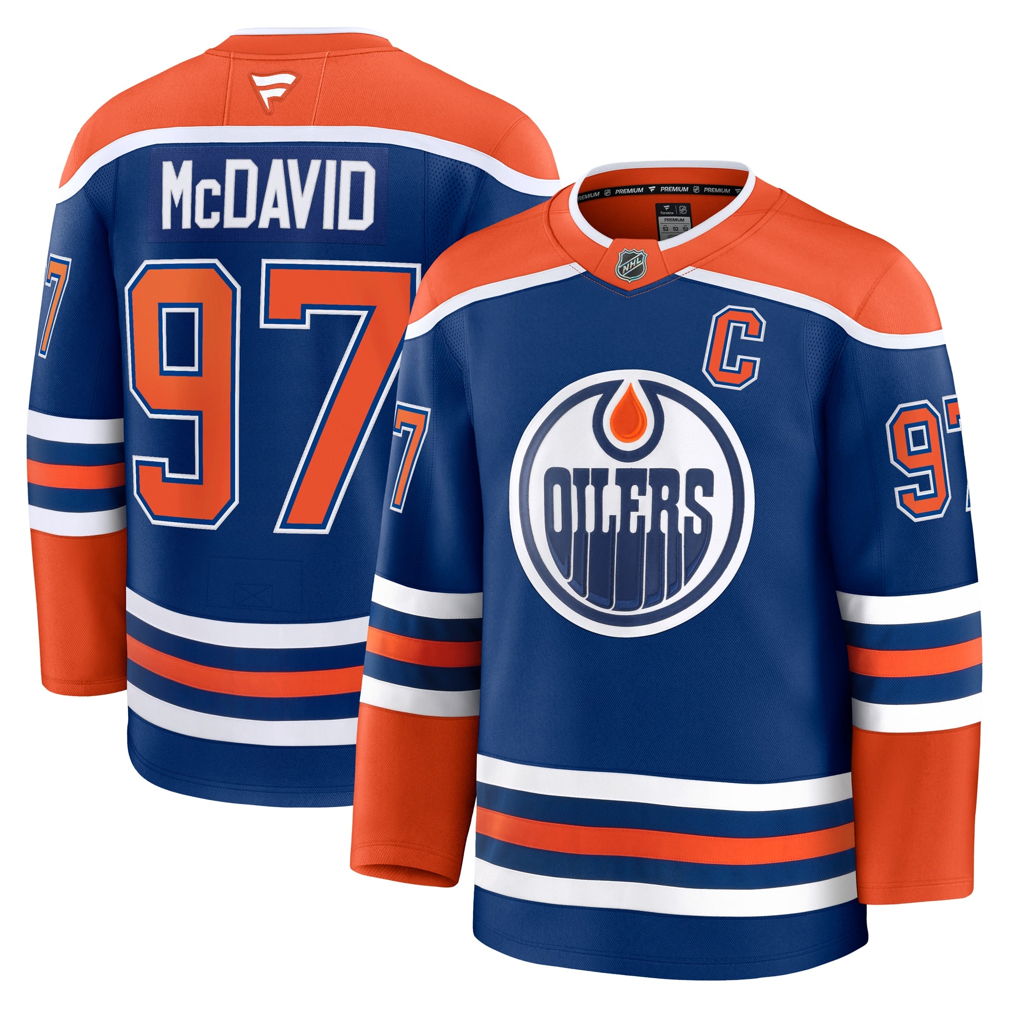 Connor McDavid Edmonton Oilers Away Premium Jersey - White/Royal - Image 6
