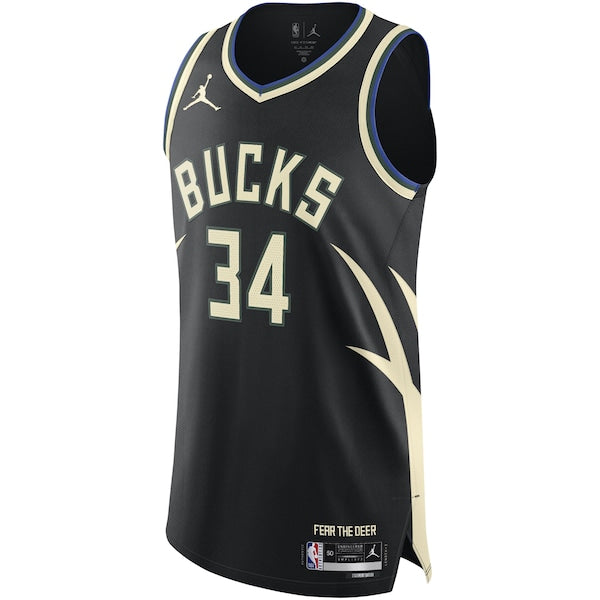 Giannis Antetokounmpo Milwaukee Bucks Jordan Brand Authentic Player Jersey - Statement Edition - Black - Image 2