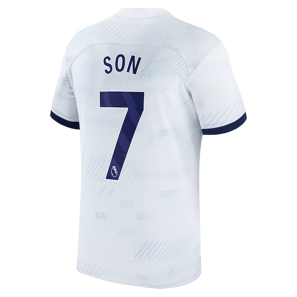 Son Heung-min Tottenham Hotspur Nike Home 2023/24 Replica Player Jersey - White/Tan - Image 4