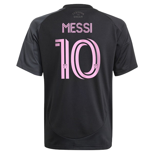 Lionel Messi Inter Miami CF adidas Youth 2025 The Fortitude Kit Replica Player Jersey - Black - Image 3