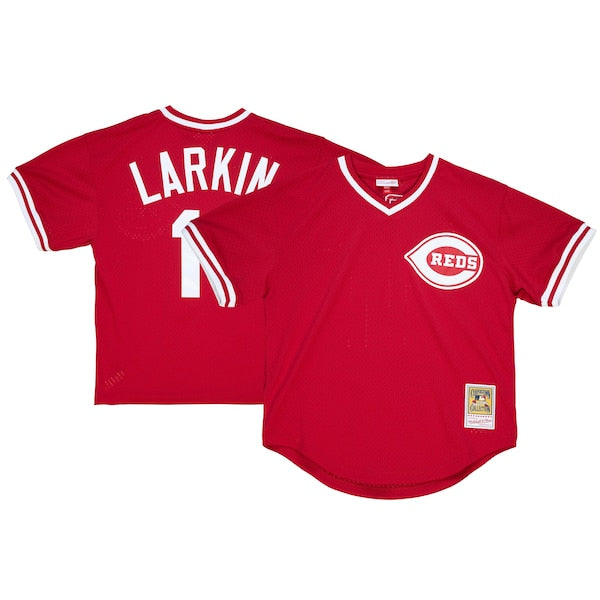 Barry Larkin Cincinnati Reds Youth Cooperstown Collection?Mesh Batting Practice Jersey - Red