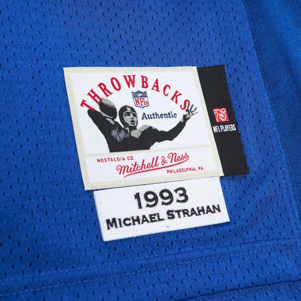 Michael Strahan New York Giants 1993 Authentic Throwback Retired Player Jersey - Royal/White - Image 6
