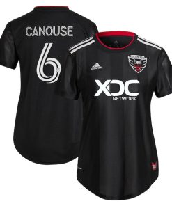 Russell Canouse D.C. United adidas Women's 2022 Black and Red Kit Replica Player Jersey - Black