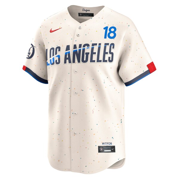 Yoshinobu Yamamoto Los Angeles Dodgers Nike City Connect Limited Jersey - Cream - Image 2