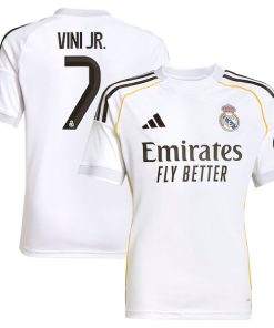 Vini Jr. Los Merengues adidas Youth 2025/26 Home Replica Jersey - White/Blue